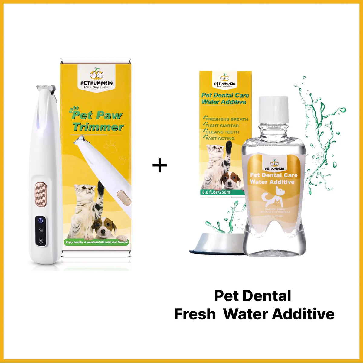 PETPUMPKIN 2025 Rechargeable Waterproof Pet Grooming Clippers for Dogs & Cats - LED Light, Washable Blade, Safe Ceramic Edge for Paws, Eyes & Ears