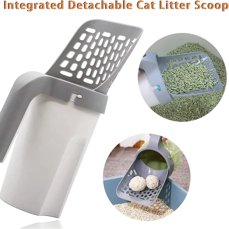 Premium Cat Litter Scoop with Refill - Eco-Friendly Pet Cleaning Tool for Easy Cat Waste Management
