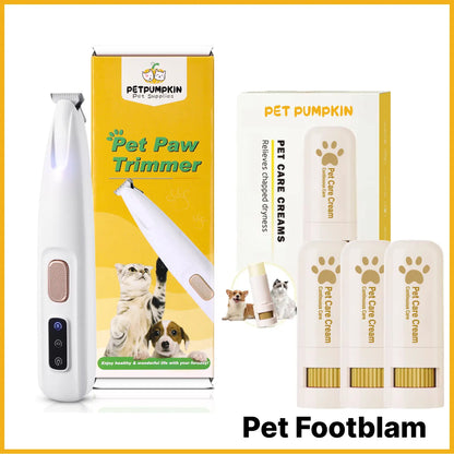 PETPUMPKIN 2025 Rechargeable Waterproof Pet Grooming Clippers for Dogs & Cats - LED Light, Washable Blade, Safe Ceramic Edge for Paws, Eyes & Ears