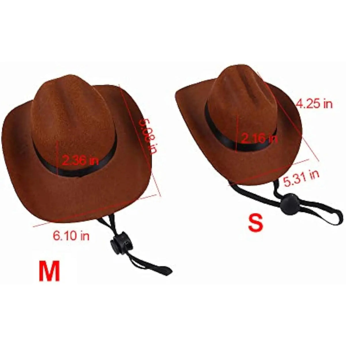 Pet Western Cowboy Costume Set (2-Piece, Small) - Adjustable Hat with Elastic Chin Strap & Bandana for Dogs and Cats, Ideal for Parties and Everyday Wear