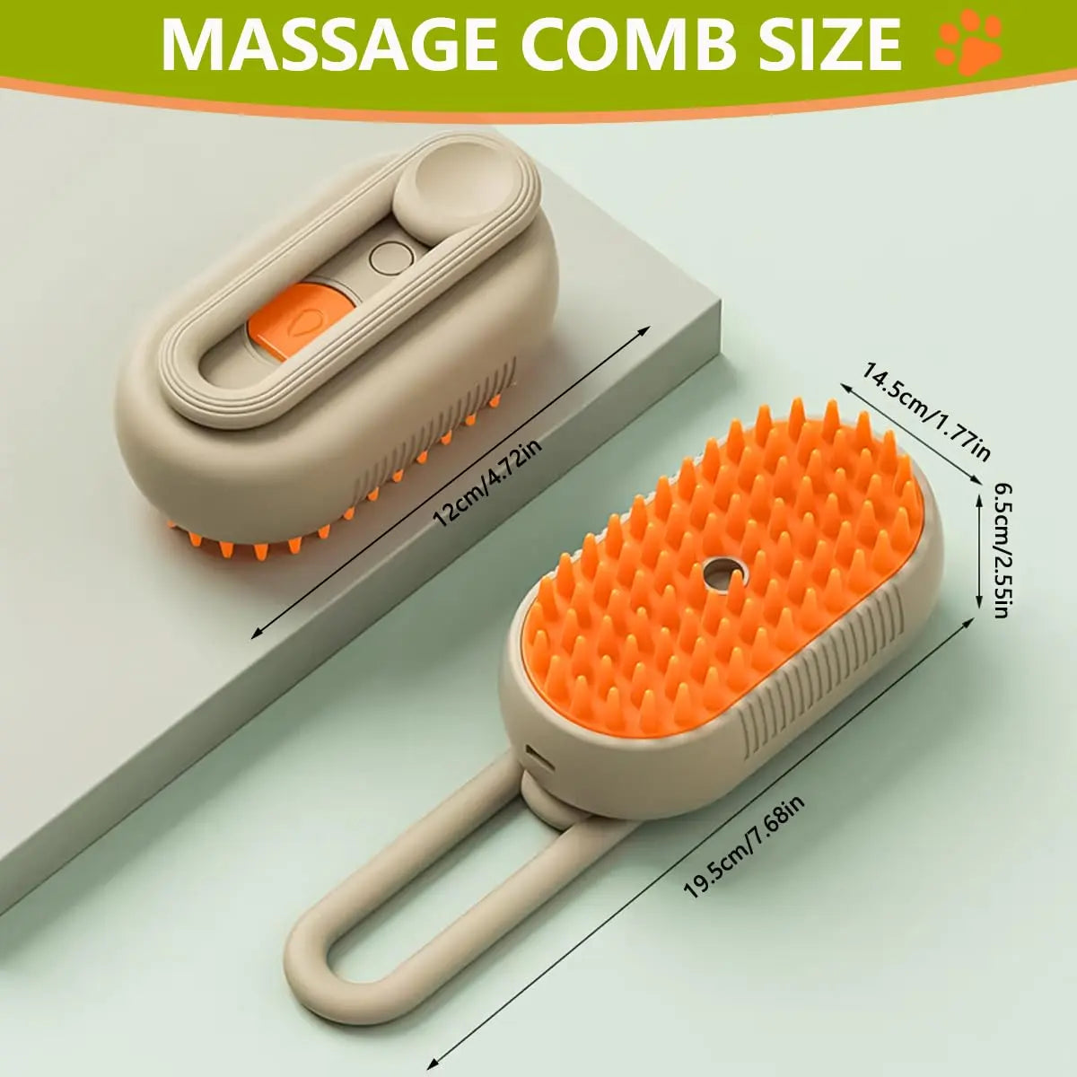 3-IN-1 Pet Steam Brush & Hair Remover - Adjustable Grooming Comb for Cats & Dogs with Steamy Mist Technology to Effortlessly Remove Fur