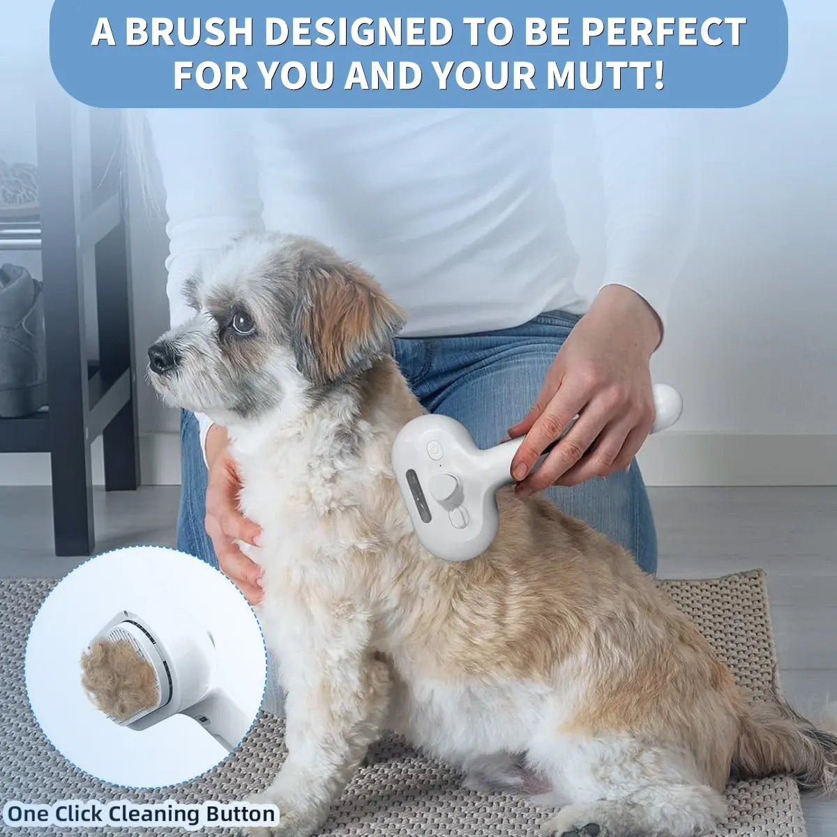 Ultimate Pet Hair Removal Comb - 2-in-1 Brush & Massage Tool for Cats and Dogs with Shedding Button