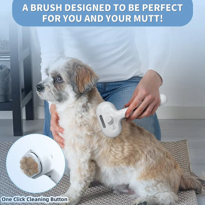 Ultimate Pet Hair Removal Comb - 2-in-1 Brush & Massage Tool for Cats and Dogs with Shedding Button