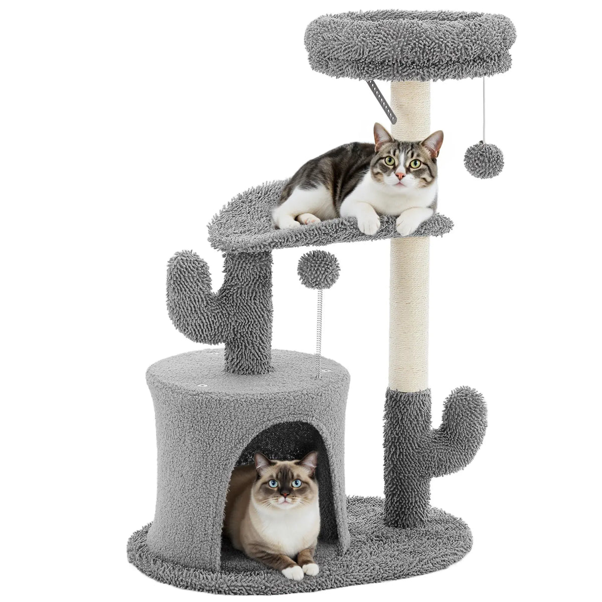 Pettrove Multi-Level Cat Tree Tower - Ultimate Indoor Playground with Scratching Post, Cozy Condo, Climbing Ladder & Plush Toy for Happy Kittens!