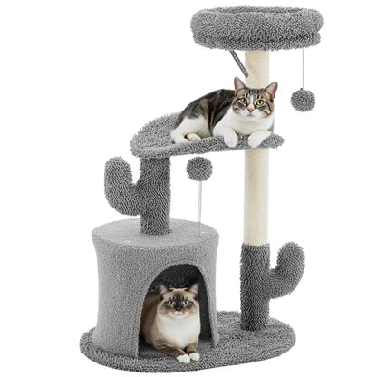Pettrove Multi-Level Cat Tree Tower - Ultimate Indoor Playground with Scratching Post, Cozy Condo, Climbing Ladder & Plush Toy for Happy Kittens!