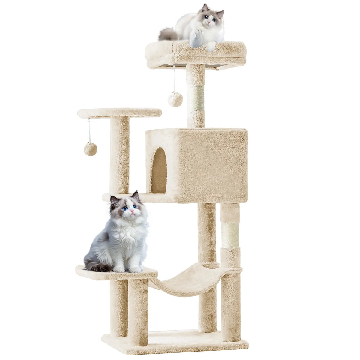 Pettrove Multi-Level Cat Tree Tower - Ultimate Indoor Playground with Scratching Post, Cozy Condo, Climbing Ladder & Plush Toy for Happy Kittens!