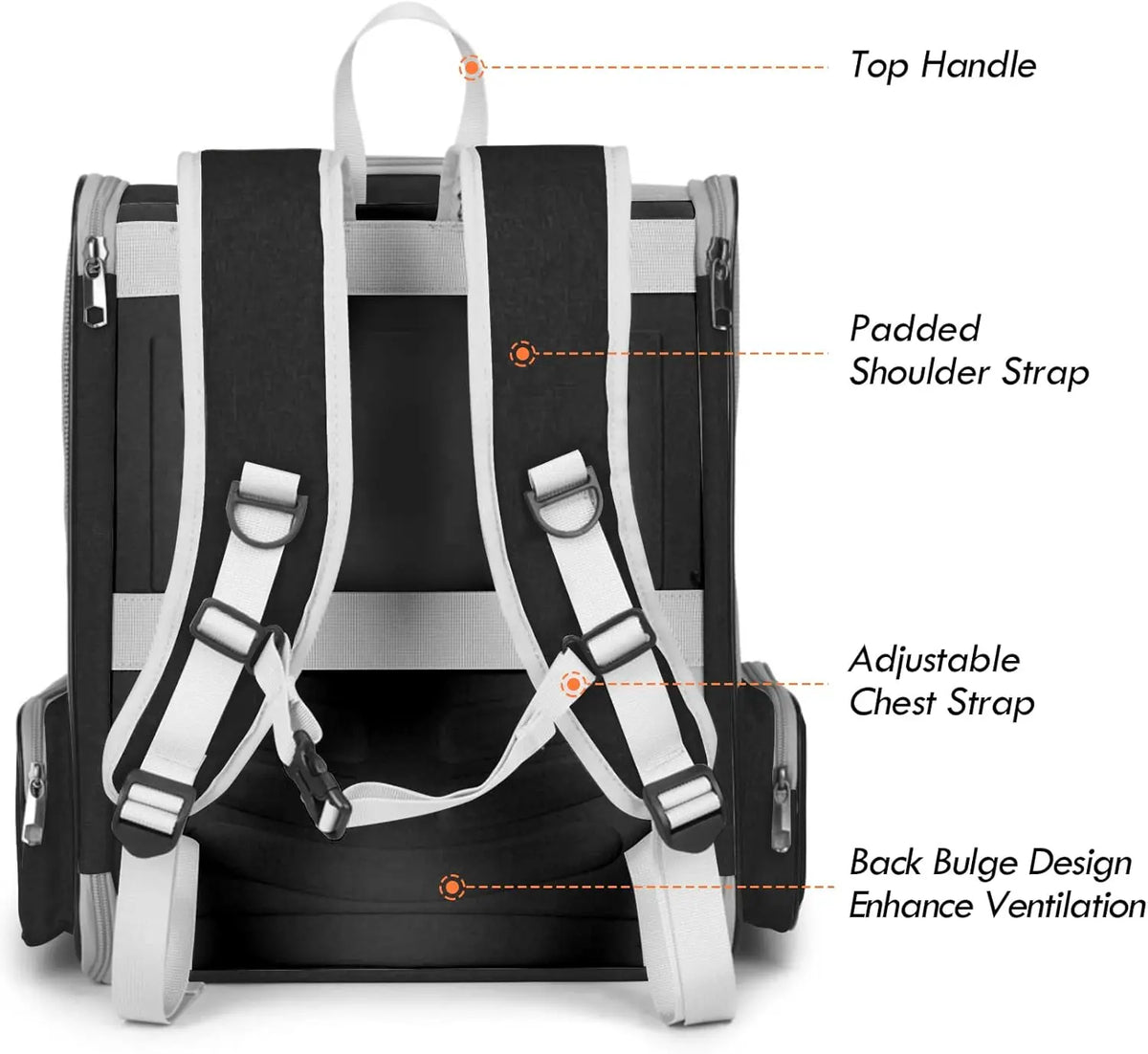 EGFSK Portable Cat Carrier Backpack for Small Pets (up to 15 lbs) - Equipped with 3 Mesh Windows, Breathable Material, Secure Buckle Closure, Detachable Straps, Dual Side Pockets, Easy-Clean Design, and Comfortable for Extended Use - Ideal for Travel, Camping, and Hiking
