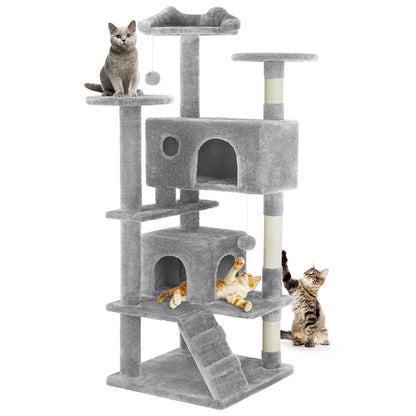 Pettrove Multi-Level Cat Tree Tower - Ultimate Indoor Playground with Scratching Post, Cozy Condo, Climbing Ladder & Plush Toy for Happy Kittens!