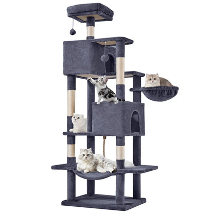 Pettrove Multi-Level Cat Tree Tower - Ultimate Indoor Playground with Scratching Post, Cozy Condo, Climbing Ladder & Plush Toy for Happy Kittens!