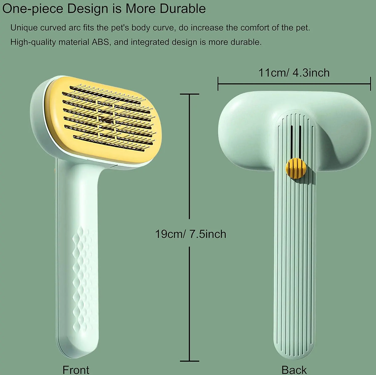 Self-Cleaning Cat and Dog Brush with Release Button - Perfect for Grooming Long & Short Haired Pets, Removes Loose Fur, Mats & Tangled Hair