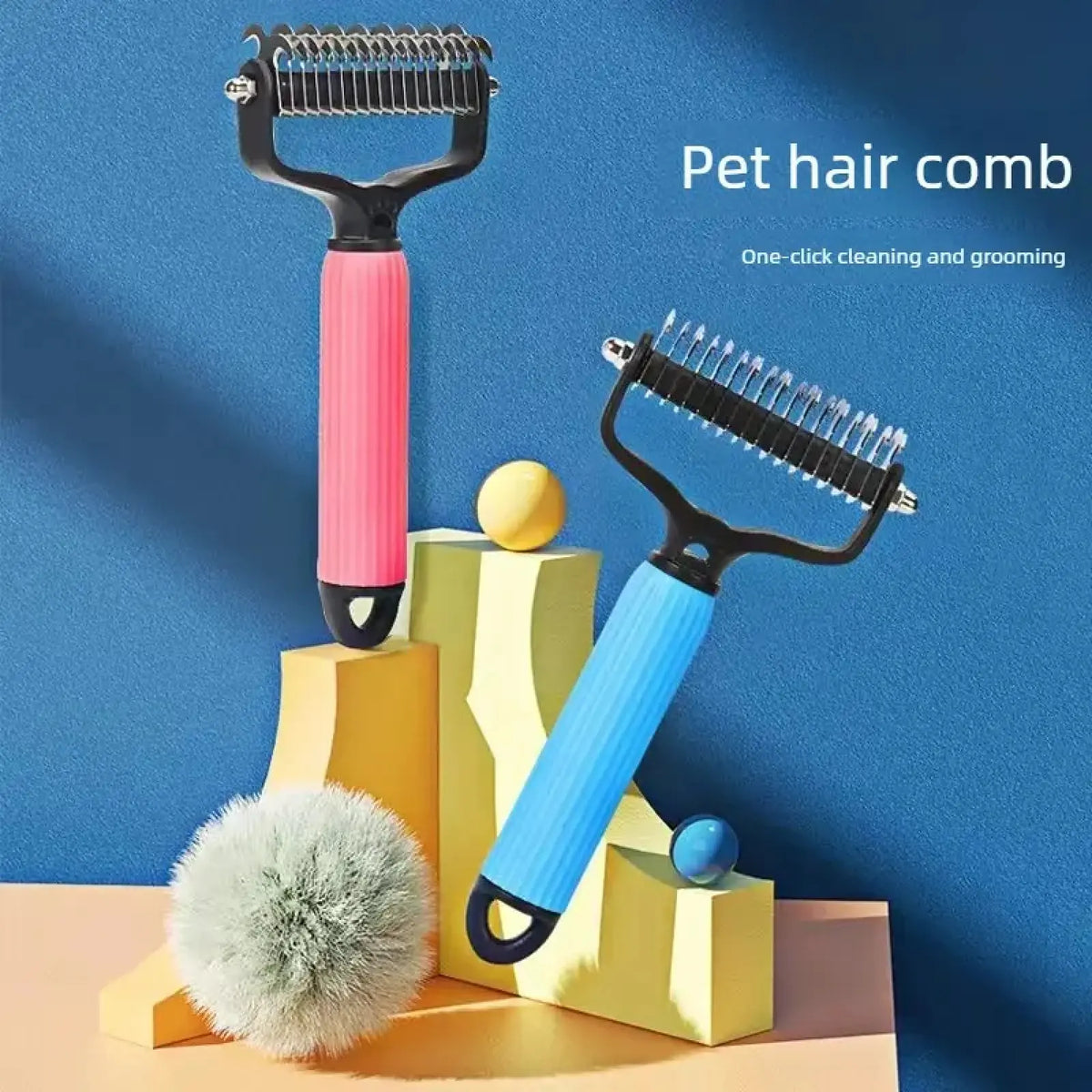 Ultimate Pet Grooming Tool - Double-Sided Stainless Steel Comb for Effortless Shedding & Matted Hair Removal - Essential Daily Care for Dogs