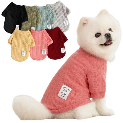 Cozy Bear Pattern Knitted Dog Sweater - Winter Warmth for Small Dogs & Cats, Perfect Valentine’s Day Gift for Chihuahuas, French Bulldogs & Pugs