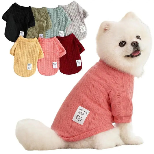 Cozy Bear Pattern Knitted Dog Sweater - Winter Warmth for Small Dogs & Cats, Perfect Valentine’s Day Gift for Chihuahuas, French Bulldogs & Pugs
