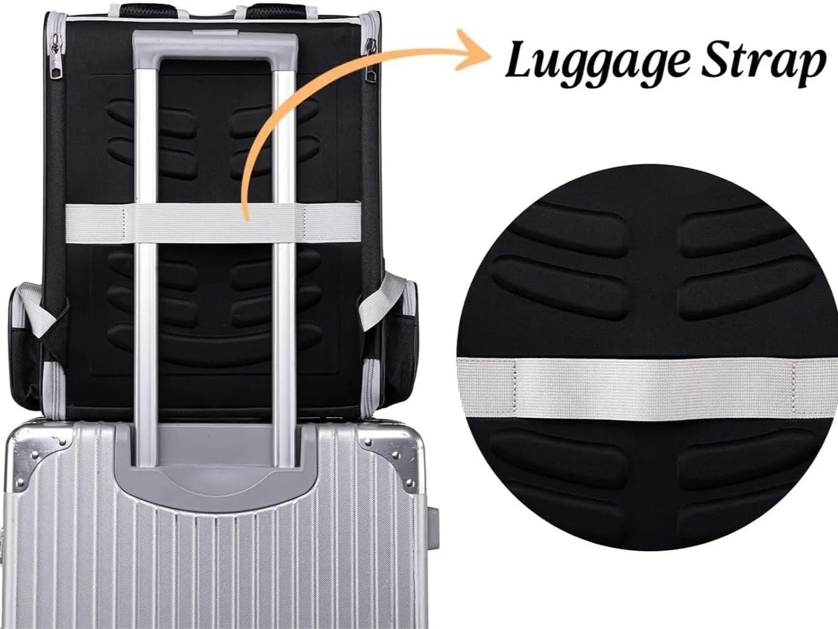 EGFSK Portable Cat Carrier Backpack for Small Pets (up to 15 lbs) - Equipped with 3 Mesh Windows, Breathable Material, Secure Buckle Closure, Detachable Straps, Dual Side Pockets, Easy-Clean Design, and Comfortable for Extended Use - Ideal for Travel, Camping, and Hiking