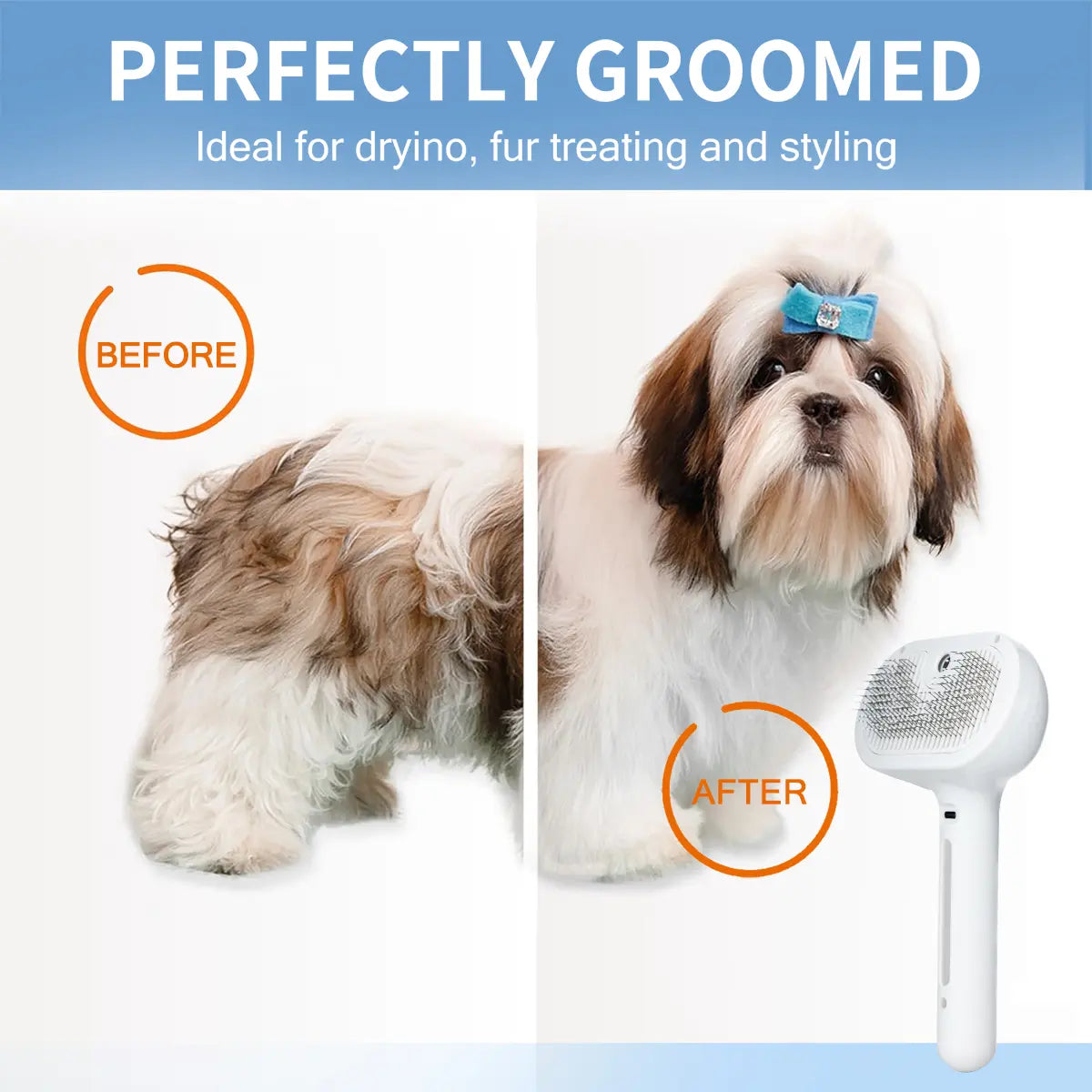 Ultimate Pet Hair Removal Comb - 2-in-1 Brush & Massage Tool for Cats and Dogs with Shedding Button