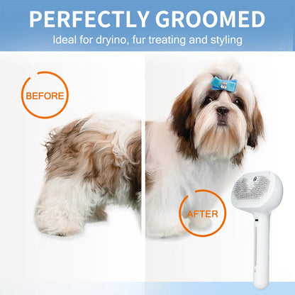 Ultimate Pet Hair Removal Comb - 2-in-1 Brush & Massage Tool for Cats and Dogs with Shedding Button