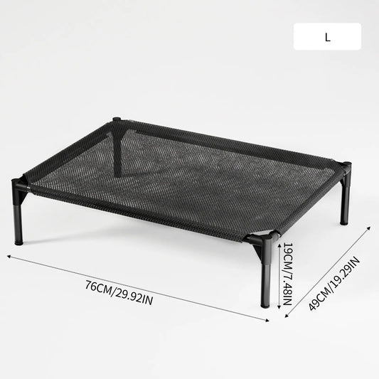 Elevated Mesh Dog Bed - Breathable Oxford Fabric Portable Cooling Cot for Indoor and Outdoor Use, Large Durable Design with Easy Installation and Cleaning