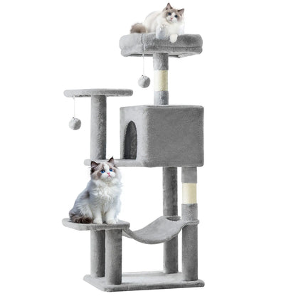 Pettrove Multi-Level Cat Tree Tower - Ultimate Indoor Playground with Scratching Post, Cozy Condo, Climbing Ladder & Plush Toy for Happy Kittens!