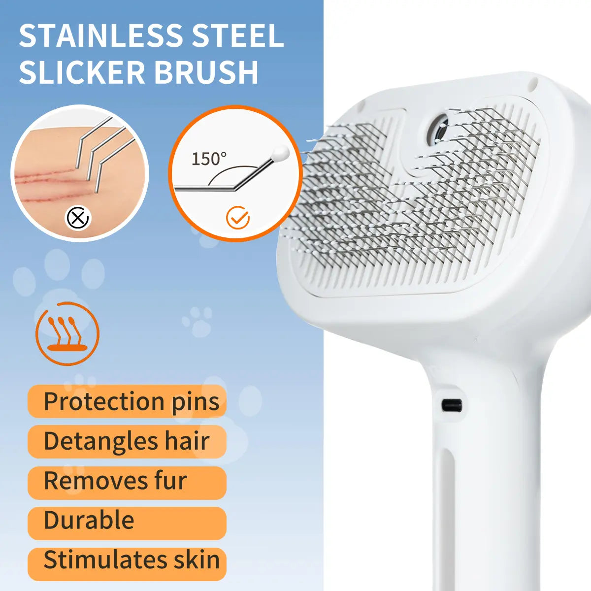 Ultimate Pet Hair Removal Comb - 2-in-1 Brush & Massage Tool for Cats and Dogs with Shedding Button
