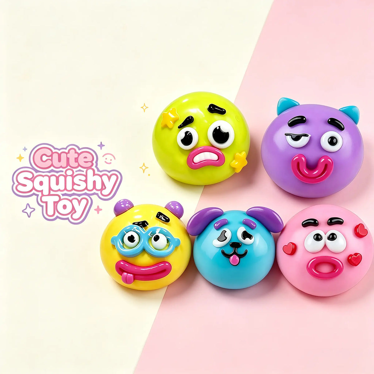 Smushers Curiosities Dog Face Swap Squishy - Soft, Moldable, Slow-Rise Stress Relief Toy