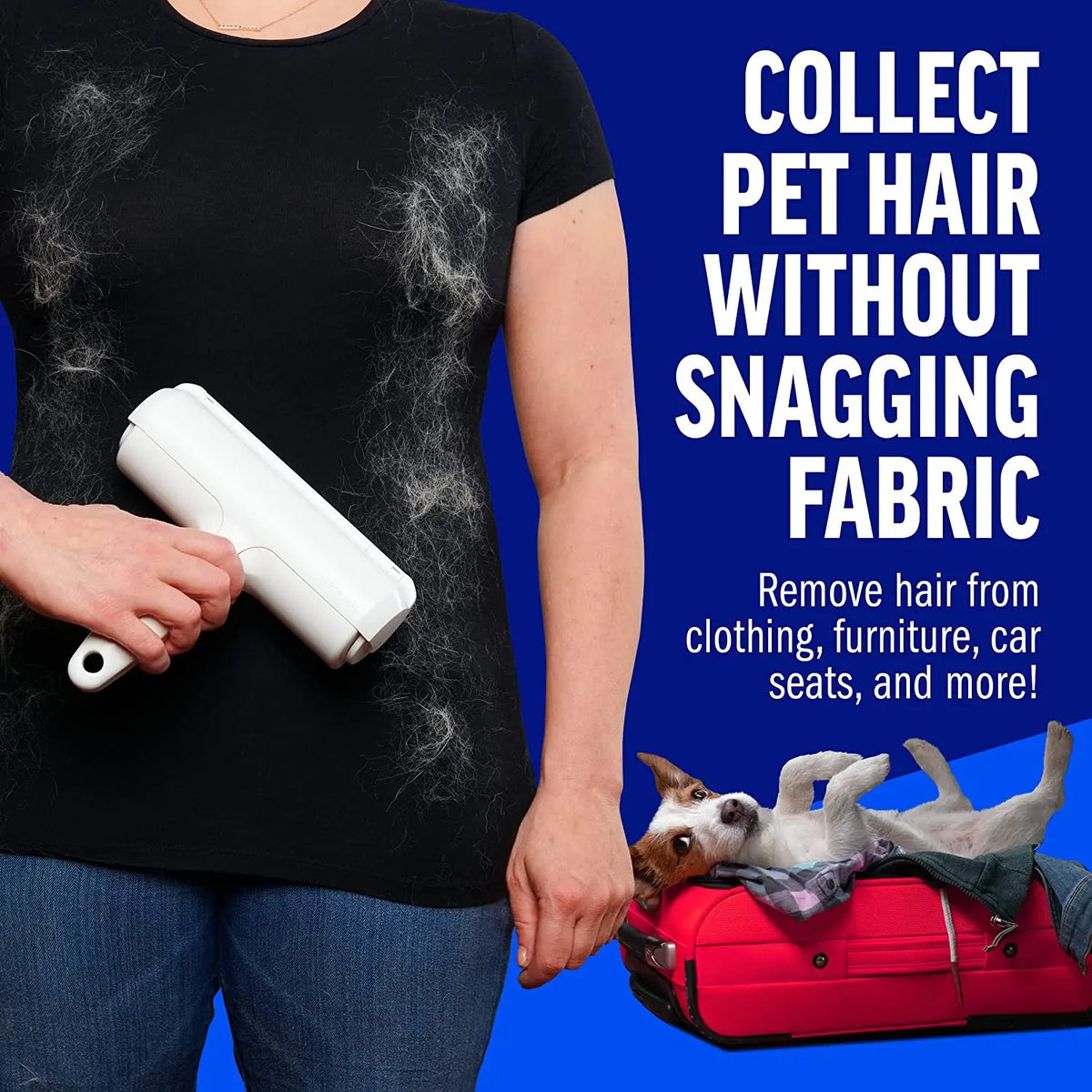 Ultimate Pet Hair Remover Roller - Self-Cleaning Fur Removal Tool for Dogs & Cats - Effortless Hair Cleanup for Furniture