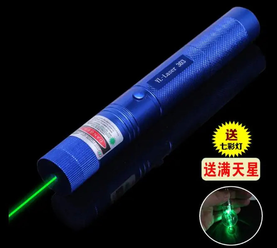 Powerful 532Nm Green Laser Light Pointer - 10000M Range, Focusable, Perfect for Hunting, Cat Play, and Outdoor Adventures!