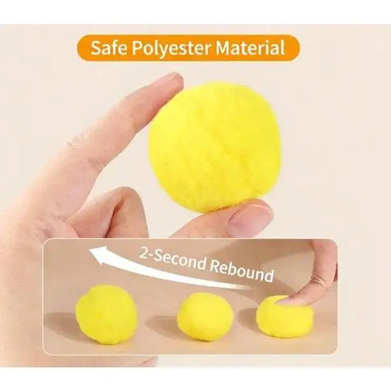 20-Piece Plush Fuzz Balls Cat Toy Launcher Gun - Interactive Training Tool for Kittens and Adult Cats, Promotes Hunting Instincts and Engaging Play