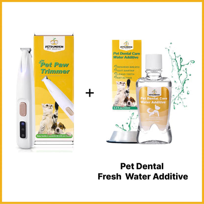 PETPUMPKIN 2025 Rechargeable Waterproof Pet Grooming Clippers for Dogs & Cats - LED Light, Washable Blade, Safe Ceramic Edge for Paws, Eyes & Ears