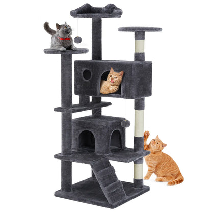 Pettrove Multi-Level Cat Tree Tower - Ultimate Indoor Playground with Scratching Post, Cozy Condo, Climbing Ladder & Plush Toy for Happy Kittens!