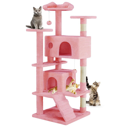 Pettrove Multi-Level Cat Tree Tower - Ultimate Indoor Playground with Scratching Post, Cozy Condo, Climbing Ladder & Plush Toy for Happy Kittens!