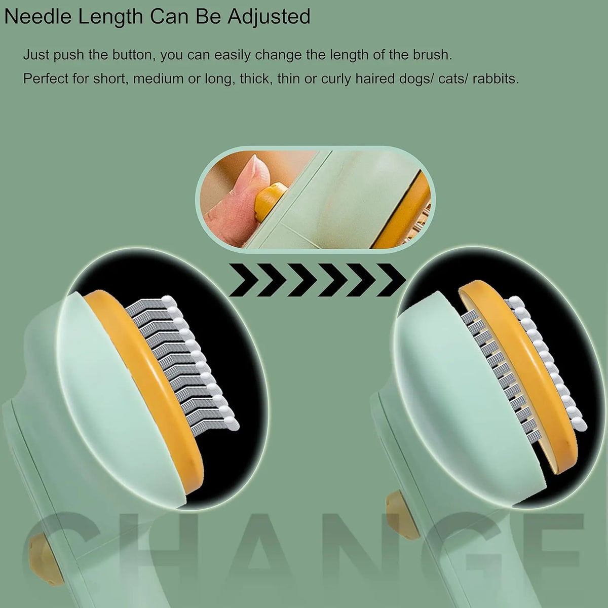 Self-Cleaning Cat and Dog Brush with Release Button - Perfect for Grooming Long & Short Haired Pets, Removes Loose Fur, Mats & Tangled Hair