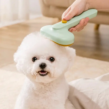 Self-Cleaning Cat and Dog Brush with Release Button - Perfect for Grooming Long & Short Haired Pets, Removes Loose Fur, Mats & Tangled Hair