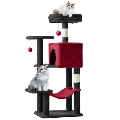 Pettrove Multi-Level Cat Tree Tower - Ultimate Indoor Playground with Scratching Post, Cozy Condo, Climbing Ladder & Plush Toy for Happy Kittens!