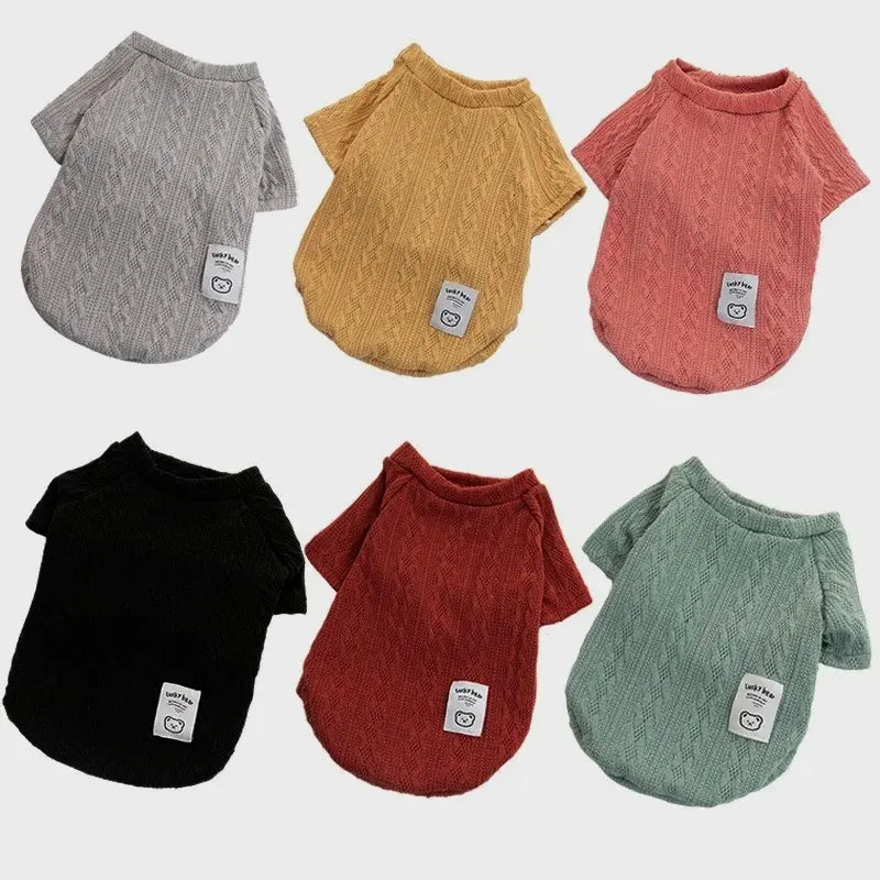 Cozy Bear Pattern Knitted Dog Sweater - Winter Warmth for Small Dogs & Cats, Perfect Valentine’s Day Gift for Chihuahuas, French Bulldogs & Pugs