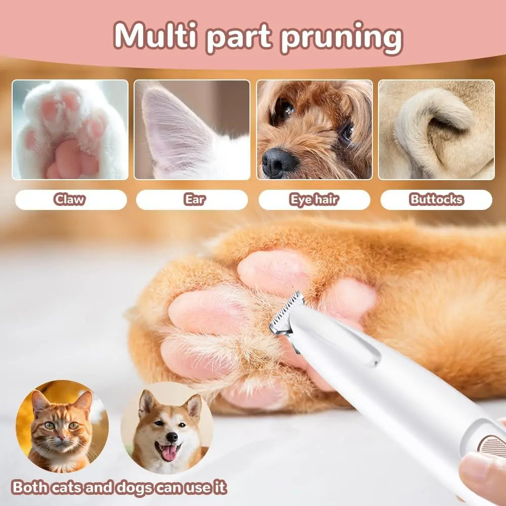 PETPUMPKIN 2025 Rechargeable Waterproof Pet Grooming Clippers for Dogs & Cats - LED Light, Washable Blade, Safe Ceramic Edge for Paws, Eyes & Ears