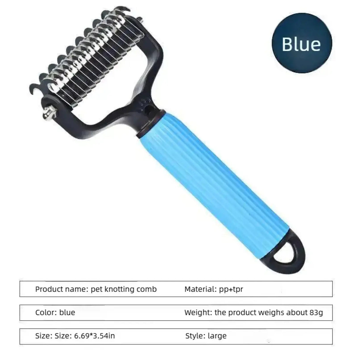 Ultimate Pet Grooming Tool - Double-Sided Stainless Steel Comb for Effortless Shedding & Matted Hair Removal - Essential Daily Care for Dogs