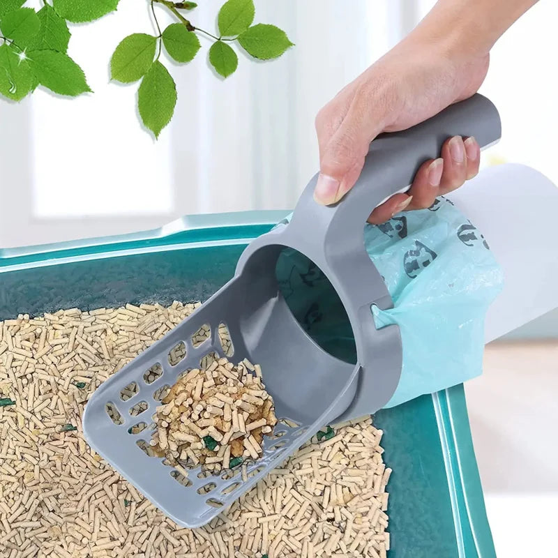 Premium Cat Litter Scoop with Refill - Eco-Friendly Pet Cleaning Tool for Easy Cat Waste Management
