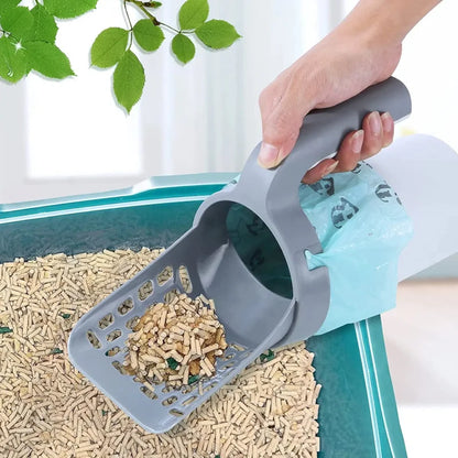 Premium Cat Litter Scoop with Refill - Eco-Friendly Pet Cleaning Tool for Easy Cat Waste Management