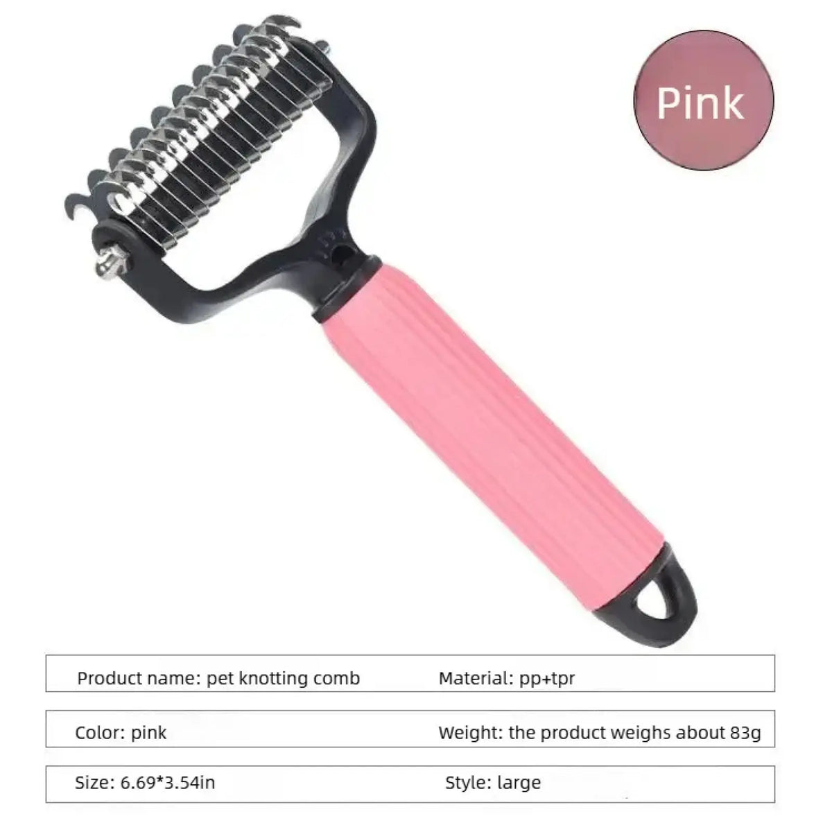 Ultimate Pet Grooming Tool - Double-Sided Stainless Steel Comb for Effortless Shedding & Matted Hair Removal - Essential Daily Care for Dogs