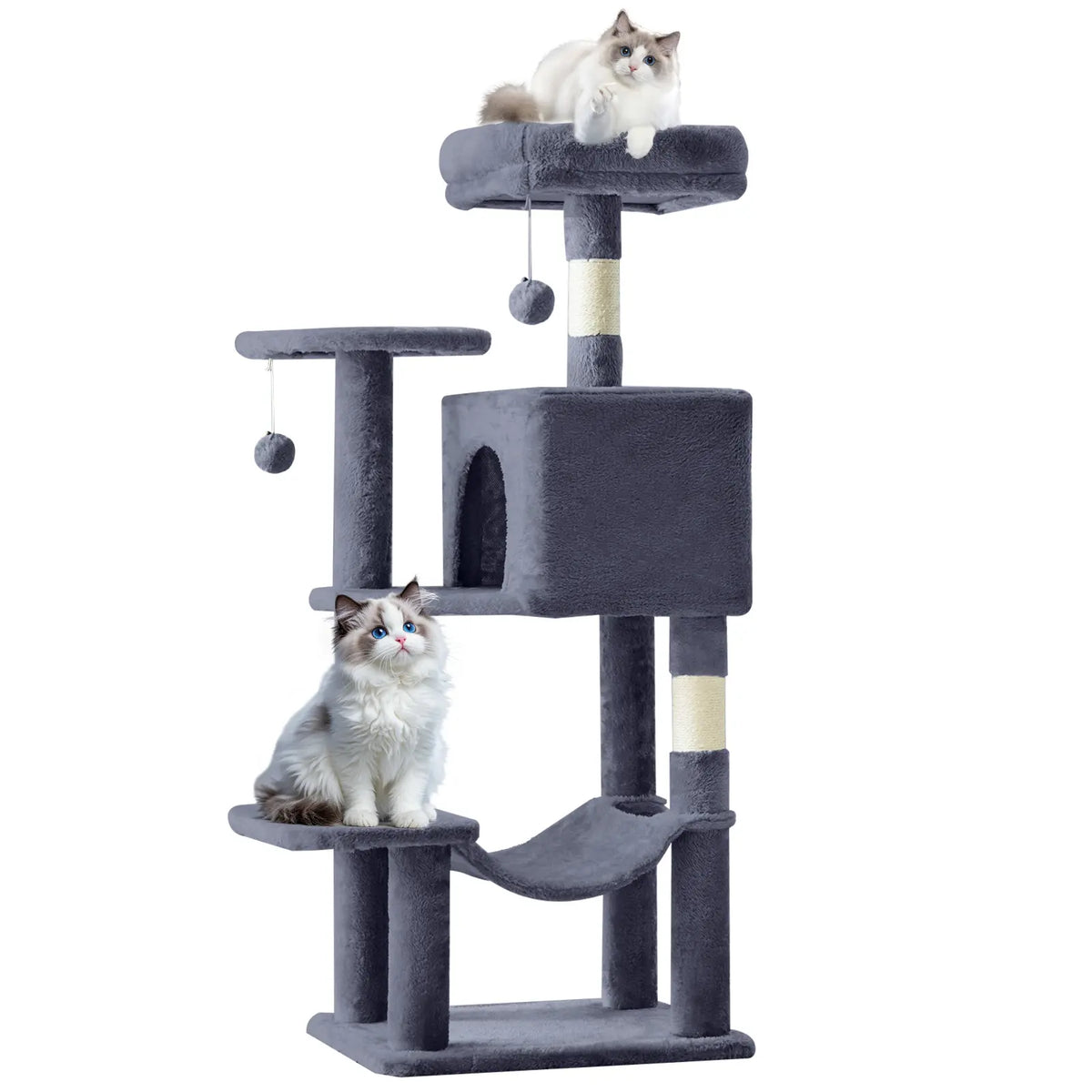 Pettrove Multi-Level Cat Tree Tower - Ultimate Indoor Playground with Scratching Post, Cozy Condo, Climbing Ladder & Plush Toy for Happy Kittens!