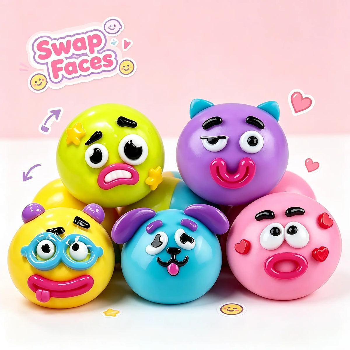 Smushers Curiosities Dog Face Swap Squishy - Soft, Moldable, Slow-Rise Stress Relief Toy