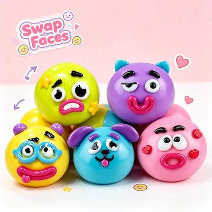 Smushers Curiosities Dog Face Swap Squishy - Soft, Moldable, Slow-Rise Stress Relief Toy