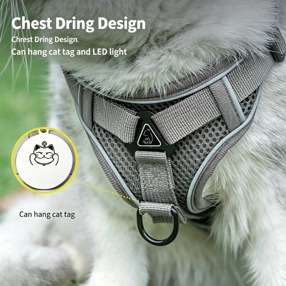 Ultimate Escape Proof Cat Harness & Leash Combo - Adjustable, Reflective, Breathable Mesh Vest for Safe Summer Walks!