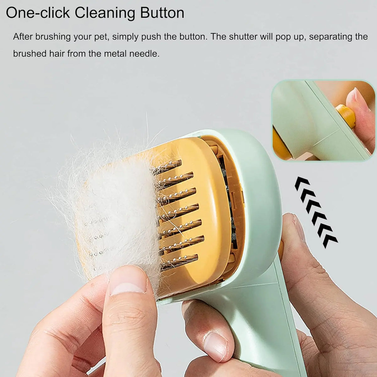 Self-Cleaning Cat and Dog Brush with Release Button - Perfect for Grooming Long & Short Haired Pets, Removes Loose Fur, Mats & Tangled Hair