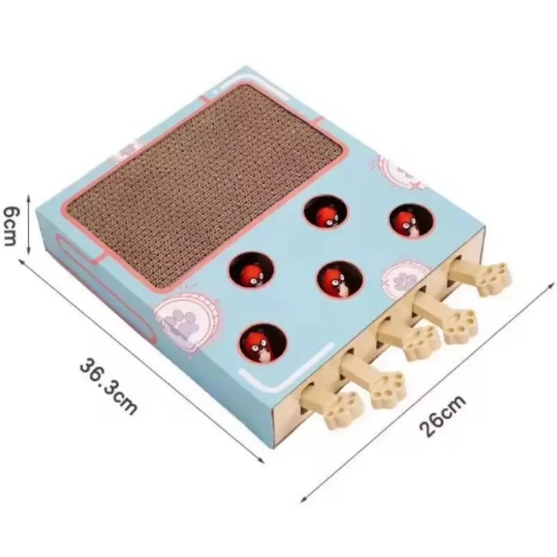 Interactive Whack-A-Mole Cat Scratching Board - Fun Multifunctional Toy for Happy, Healthy Cats!