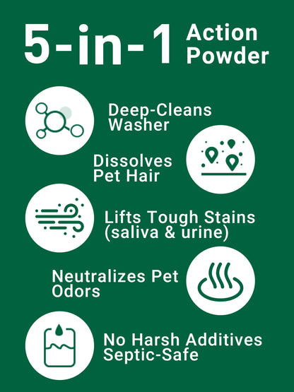 Ultimate Pet Hair Dissolving Laundry Powder - Powerful Stain Remover & Deodorizer for Pet Owners, Safe for All Washers