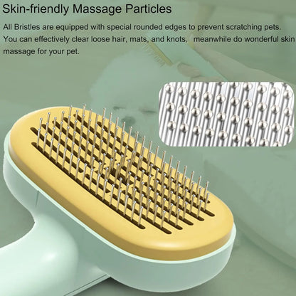 Self-Cleaning Cat and Dog Brush with Release Button - Perfect for Grooming Long & Short Haired Pets, Removes Loose Fur, Mats & Tangled Hair