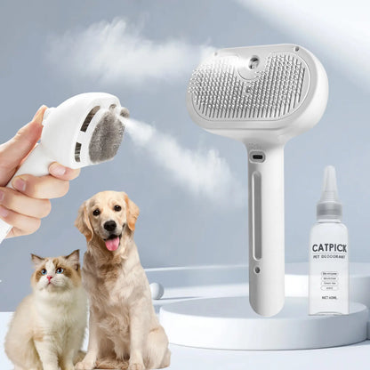 Ultimate Pet Hair Removal Comb - 2-in-1 Brush & Massage Tool for Cats and Dogs with Shedding Button