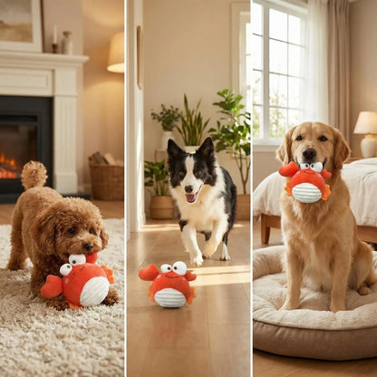 GUKCO Rechargeable Crab Interactive Dog Toy – Motion-Activated Fun with 3 Play Modes for Small to Medium Dogs, Perfect for Reducing Separation Anxiety and Teething Relief