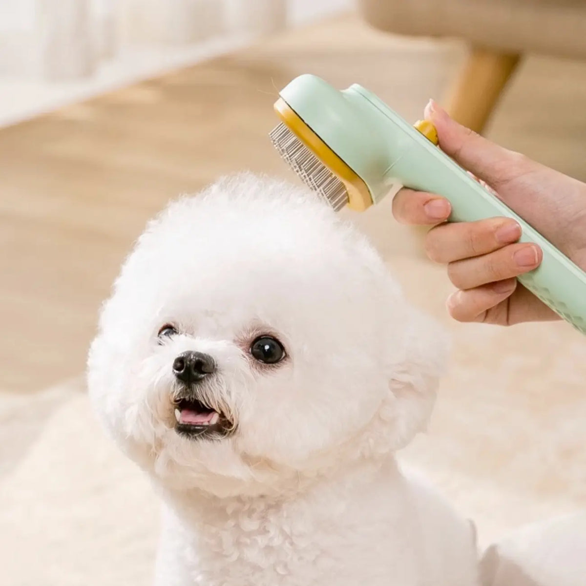 Self-Cleaning Cat and Dog Brush with Release Button - Perfect for Grooming Long & Short Haired Pets, Removes Loose Fur, Mats & Tangled Hair